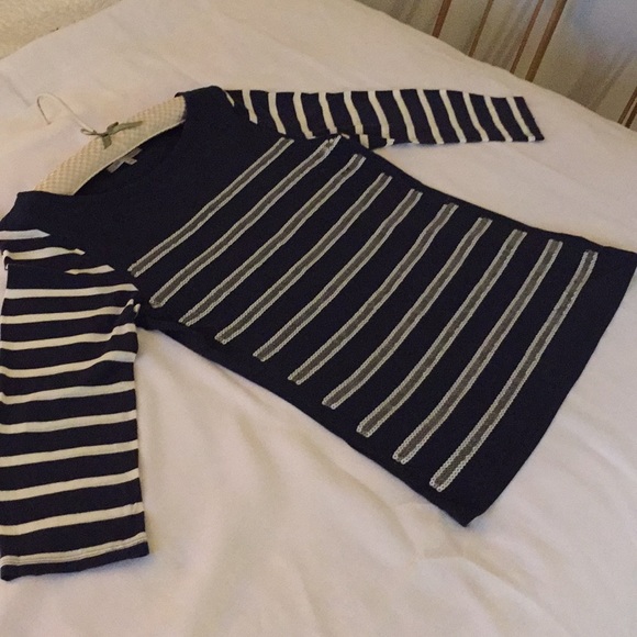 GAP navy blue and white striped sequin top - Picture 5 of 8